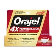 Orajel 4X for Toothache & Gum Pain: Severe Cream Tube 0.33oz- From #1 Oral Pain Relief Brand