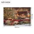 thumbnail image 2 of 2 Piece Bath Mat Set with U-Shaped Toilet Mat and Rectangle Bath Rugs Non Slip Machine Washable Bathroom Mats Christmas Tree and Pile Of Gifts, 2 of 7
