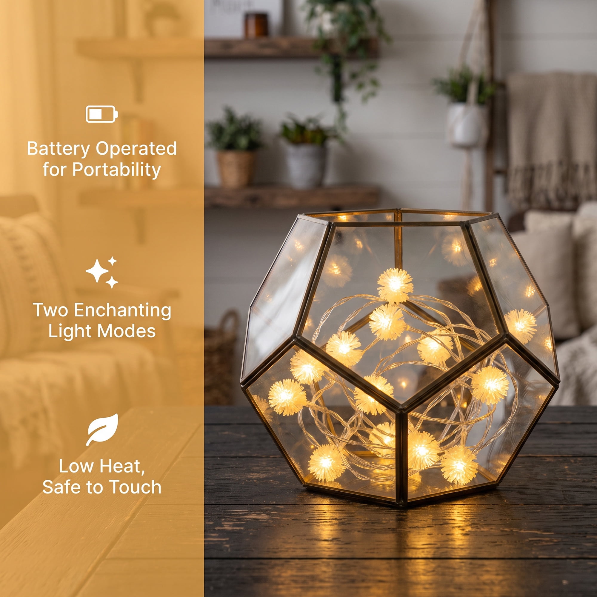 Unique Bargains Lights for Cozy Modern Fairy Lamps 9.8 ft Battery Operated Twinkle Lights