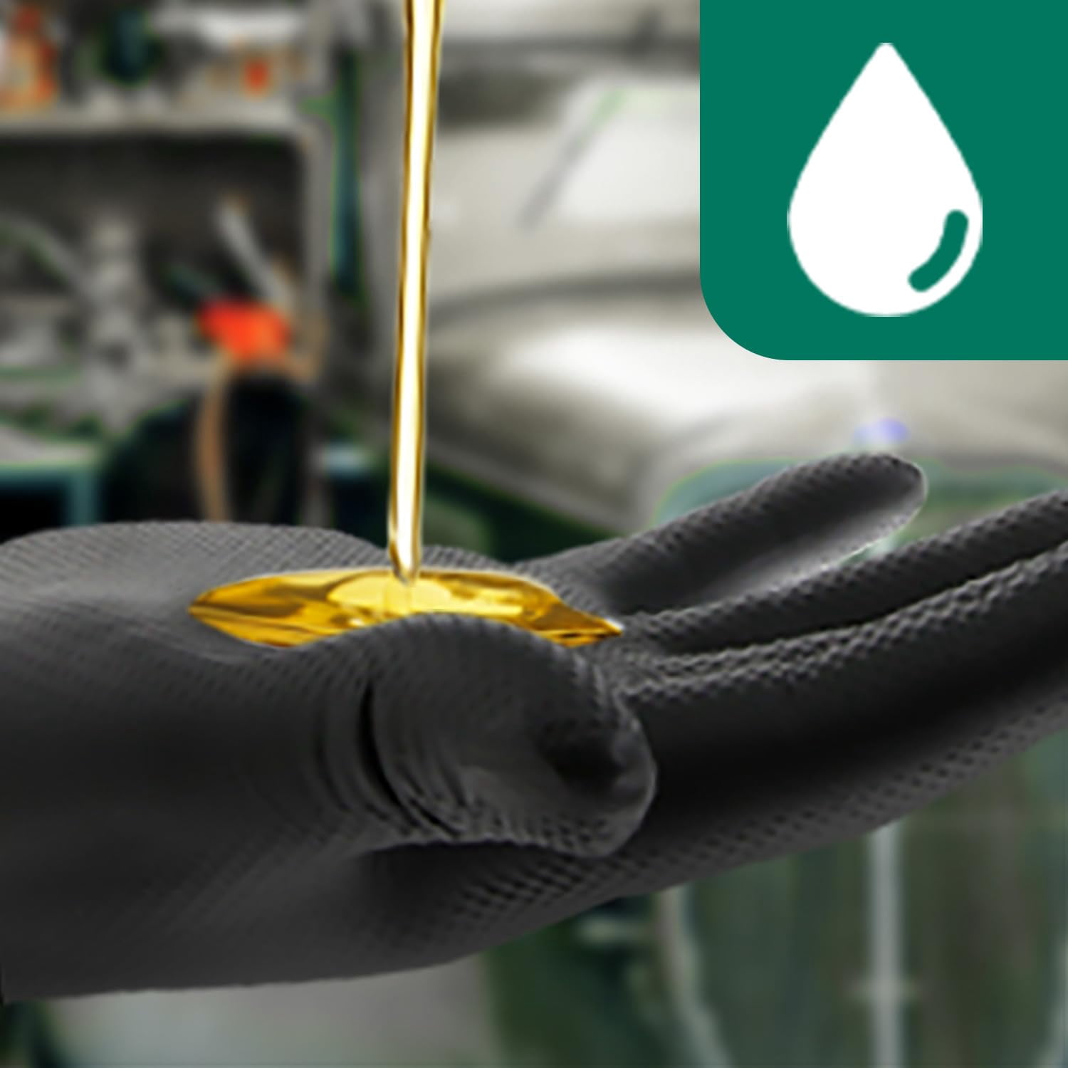 S&G Black Nitrile Gloves Heavy-Duty Latex & Powder Free - For Cleaning, Construction, Mechanic, Food Prep | 6 Mil - 1000 | Medium