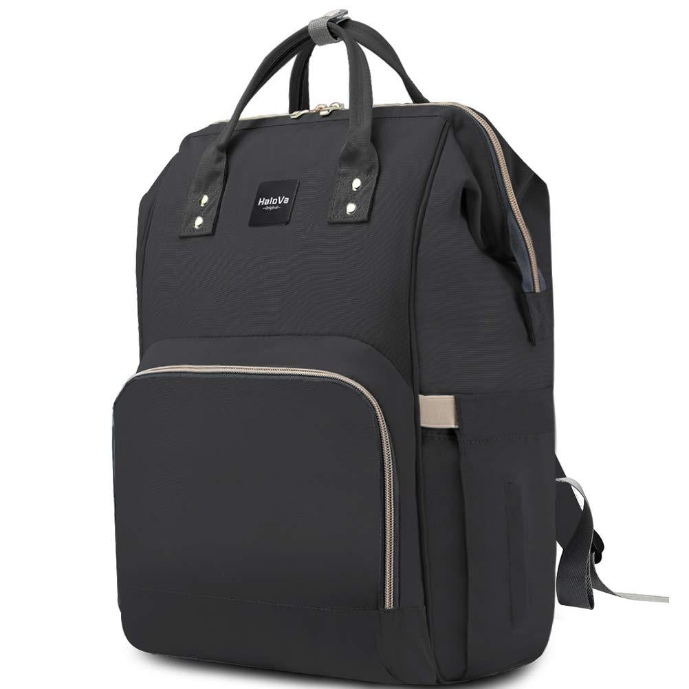 Black Multi-Function Family Baby Bag for Women Men HaloVa Travel Backpack Diaper Bag 