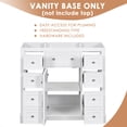 thumbnail image 4 of 36" Bathroom Vanity without Sink, Modern Bathroom Cabinet with Door, 6 Drawers, 1 Open Shelf and Adjustable Shelf, Solid Wood & MDF Bathroom Vanity, Cabinet Base Only, White, 4 of 9