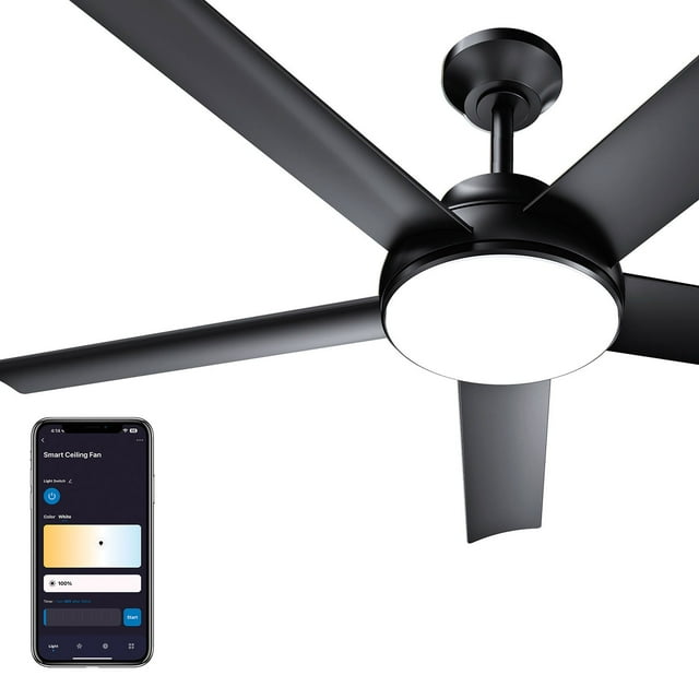 Atomi Smart 52” Modern Indoor Ceiling Fan with RGB LED Lights and App Control