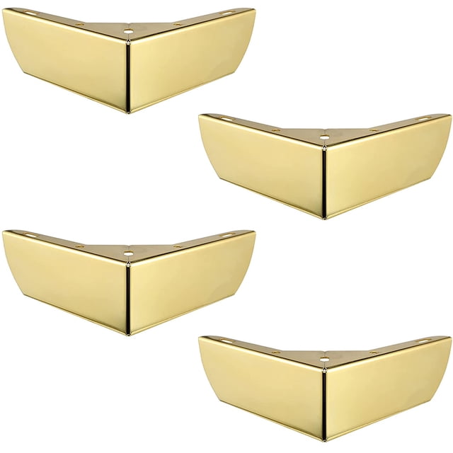 Patas para muebles de cocina DIY, patas para mesa de centro, gabinetes, cama, sofá, silla de escritorio de Metal dorado fuerte, patas silenciosas antideslizantes, Juego de 4