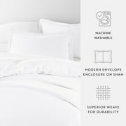 Noble Linens 2-Piece White Duvet Cover Set, Twin/Twin XL