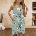 thumbnail image 2 of Zpanxa Girls Shorts Polyester Spandex Print Pattern Sleeveless Overalls with Pockets 7-8 Years, 2 of 5