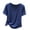 Navy, variant on Women's Short Sleeve Round Neck T-Shirt, Ribbed Knit Ruched Detail Casual Tops, 93% Polyester 7% Spandex for Summer