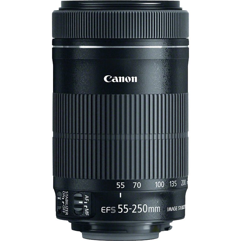 Canon EF-S 55-250 f/4-5.6 IS STM (8546B002) Pro Lens Kit Bundle. Bundle  Includes: 32GB Memory Card, 58mm UV, Polarizer & FLD Deluxe Filter Kit,  Card