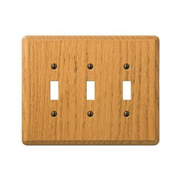 901TTTL 3 Toggle Light Oak Contemporary Wood Wall Plate