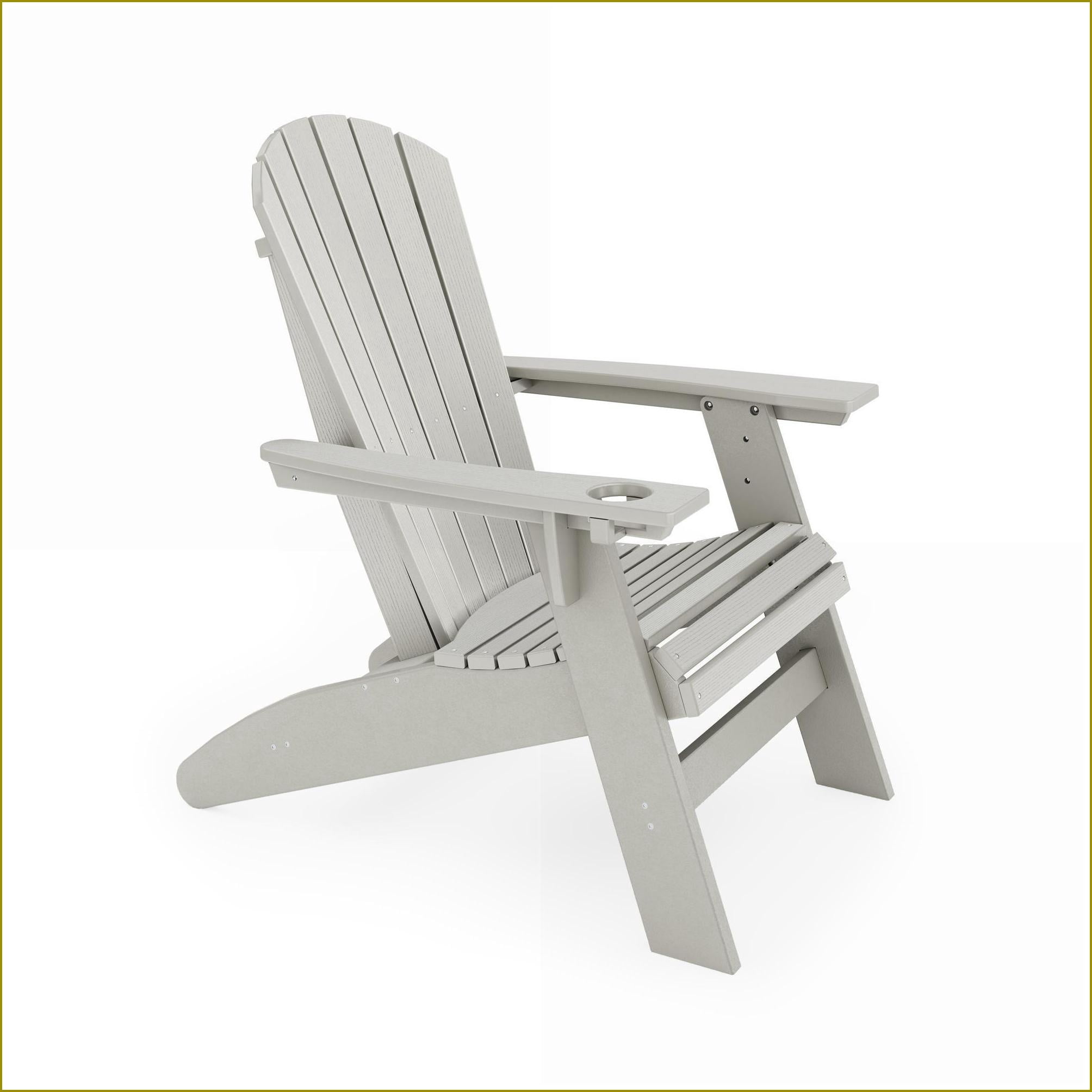 Adirondack Chair Curved Back Dark Gray HDPE Poly Lumber for Poolside Patio Garden | Dark Gray | HDPE