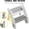 thumbnail image 4 of UNCLE WU Foldable Step Stool for Toddlers (10.6" High) - Portable Mini 2-Step Steel Frame Stool for Bathroom Sink, Potty Training & Kitchen - Anti-Slip, Space Saving Travel Size, Supports 200lbs, 4 of 7