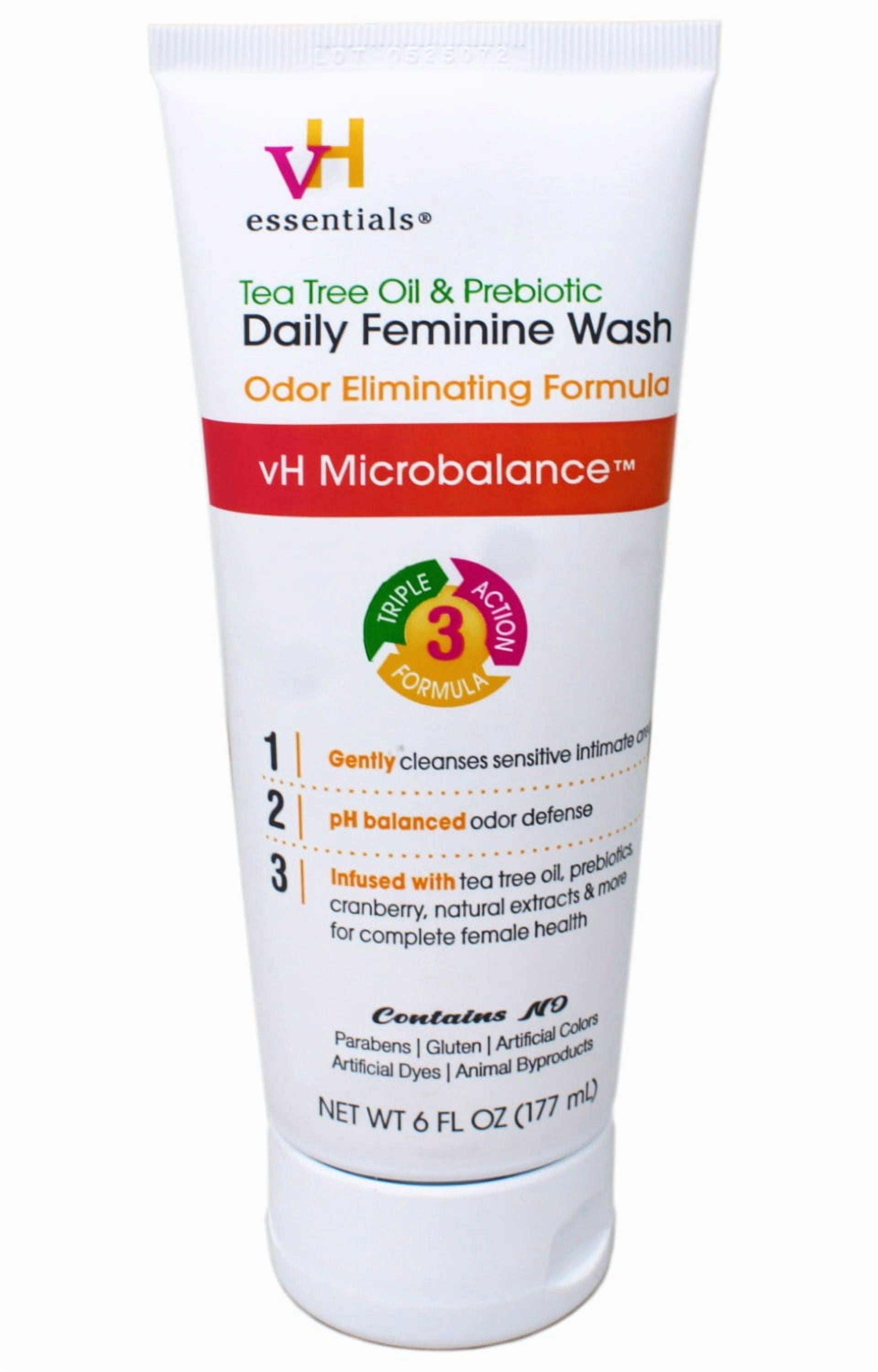 vH essentials Feminine Wash, pH Balanced, 6 FL OZ, 3pk with Tea