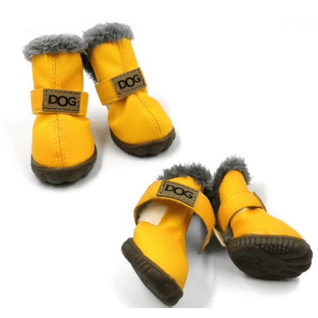 

Homeex Dog Thick Snow Boots Keep Warm Teddy Autumn And Winter VIP Shoes Yellow XL