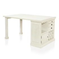 Furniture of America Alana Multi-Storage Kitchen Island, Antique White