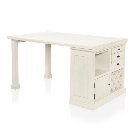 Furniture of America Alana Multi-Storage Kitchen Island, Antique White