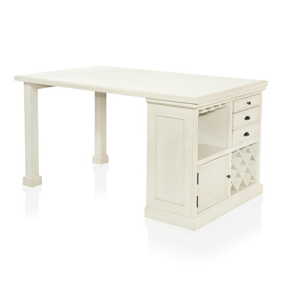 Furniture of America Alana Multi-Storage Kitchen Island, Antique White