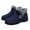 Blue, variant on Womens Snow Boots Suede Winter Suede Warm Mini Ankle Booties Memory Foam Anti Slip Fleece Lined Outdoor Shoes Black 9