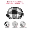 thumbnail image 5 of Balery White And Black Plaid Shower Caps, Double Layer Waterproof Shower Cap, Double Layers Reusable Shower Cap With Soft Comfortable For Long Thick Hair Soft Bath Shower Hair Caps, 5 of 9