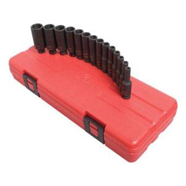 1831 1/4 Inch Drive 14 Piece Metric Deep Magnetic Impact Socket Set
