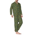 thumbnail image 2 of Bingfone Men's Pajama Set 2 Piece Loungewear PJs, Long Sleeve with Pajama Pants-Yellow Floral, 2 of 7