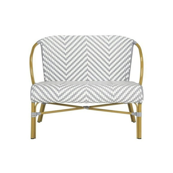 Safavieh Dandra Outdoor Modern Herringbone Rattan Settee