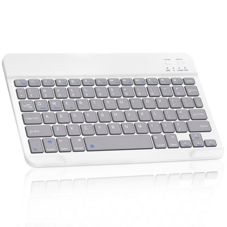 Ultra-Slim Bluetooth rechargeable Keyboard for Xiaomi Pad 5 and all Bluetooth Enabled iPads, iPhones, Android Tablets, Smartphones, Windows pc - Stone Grey