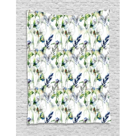 Flower Tapestry Fl Pattern With Sweet Pea Blossoms In Watercolor Paint Effect Spring Theme Wall Hanging For Bedroom Living Room Dorm Decor Flower Tapestry Fl Pattern With Sweet Pea Blossoms In Watercolor Paint Effect Spring Theme Wall Hanging For Bedroom Living Room Dorm Decor
