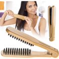 thumbnail image 1 of wonima44 Double Sided Bristle Hair Brush, Clamp Hair Brush Use for Smoothing and Straight Hair Styles, Wooden Hair Straightening Brush, 1 of 1