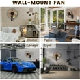 thumbnail image 3 of Wall Mount Fan 20 Inch with Remote, 3-speed Wall Oscillating Quiet Fan with 5 Metal Blades, Adjustable Tilt and Timing, High Velocity Fans for Bedroom, Gym, Office, Warehouse, Garage, Gold, 3 of 10