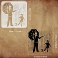 thumbnail image 3 of 1pc Banksy Stencil 11.8x11.8inch Reusable Banksy - Colorful Rain Stencil Man Under The Umbrella and Child Pattern Drawing Decoration Stencil for Painting on Wall Furniture Wood and Paper, 3 of 9