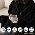 thumbnail image 4 of Throw Blanket for Couch,Sofa,Bed, 230GSM Super Soft Striped Black Bed Blanket for Office Picnic Travel Bedroom, Warm Cozy Lightweight Home Decor Blanket for All-Season, 50x60in, 4 of 6