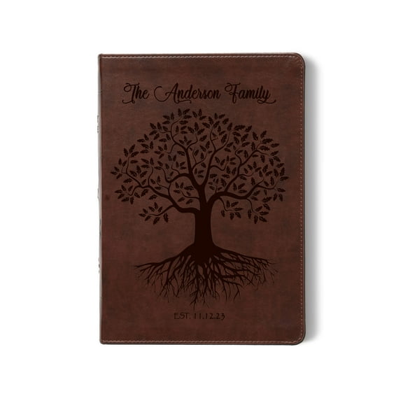 Personalized Family Tree Bible, Custom Engraved ESV Wide-Margin Reference Bible, Wedding Gifts, Christian Gifts, Family Bible for Wedding