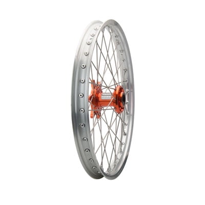 Impact Complete Wheel - Front 21 x 1.60 Silver Rim/Silver Spoke/Orange Hub for KTM 450 SX-F 2007-2014
