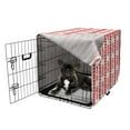 thumbnail image 5 of Abstract Dog Crate Cover, Repetitive Vertical Arrangement of Triangles Pattern on Plain Backdrop, Easy to Use Pet Kennel Cover Small Dogs Puppies Kittens, 7 Sizes, White and Vermilion, by Ambesonne, 5 of 6