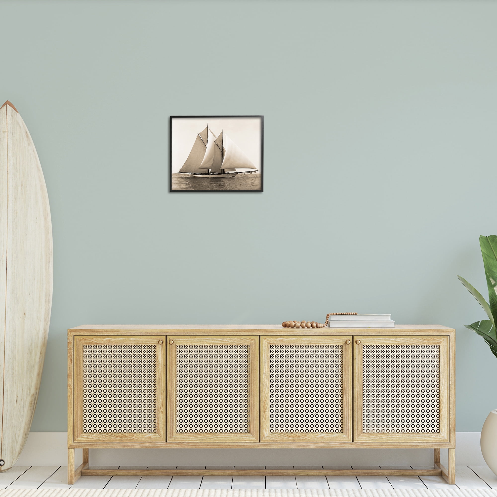 Stupell Industries Vintage Marine Ship Transportation Photography Black Framed Art Print Wall Art, 20 x 16