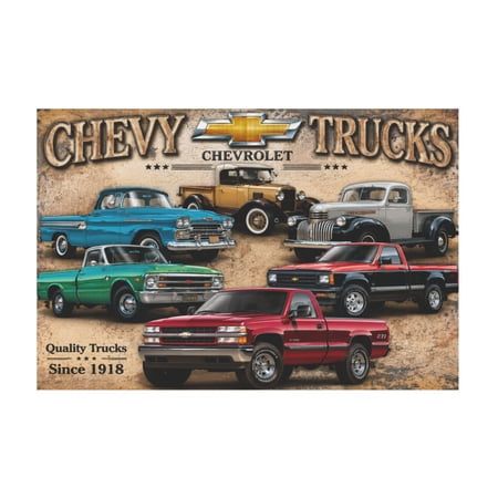 Nostalgic Vintage Trucks Tribute Canvas Wall Art For Home Or 12*18in