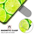 thumbnail image 5 of For Samsung A54 Case 5G , Mantto PU Leather Phone Case With Hand Rope Strap Cute Painted Flip Card Wallet Slots Case,Kickstand Phone Skin For Samsung Galaxy A54 5G, Green Lemon, 5 of 8