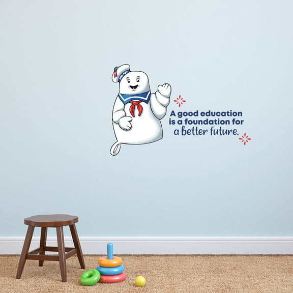 Education Stay Puft Ghostbusters Quote Cartoon Quotes Decors Wall Sticker Art Design Decal Girls Boys Kids Room Bedroom Nursery Kindergarten Home Decor Stickers Wall Art Vinyl Decoration (12x20 inch)