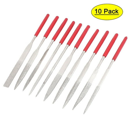 

Unique Bargains 10pcs Red Shank Jeweler Ceramic Woodworking Micro Diamond Needle Files Kit