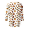thumbnail image 5 of SOOMLON Womens Halloween Costumes Halloween Sweatshirts for Women Halloween Graphic Shirt Casual Pullover Top 3/4 Sleeve Crew Neck Pumpkin Top Oversized Witchy Clothes Winter Clothes White XXXL, 5 of 5
