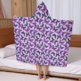 thumbnail image 5 of Purple Butterfly Pattern Hooded Bath Towel，50"x30" for Ages 3 To 12 Kids, Quick Dry Lightweight Soft Microfiber Hood Beach Towel Cover Up for Kids, 5 of 7