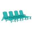 thumbnail image 3 of WestinTrends Aruba Outdoor HDPE Patio Chaise Lounges With Wheels & Cup Holder (Set of 4), Turquoise, 3 of 17