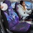 thumbnail image 3 of Uorisanigo Car Seat Cover Front Seats Only Full Set of 2, Flurry Purple Galaxy Wolf High Back Vehicle Front Seat Cover Universal Auto Interior Accessories Fit for Most Cars, 3 of 7