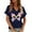 Blue, variant on Sexlip Womens Short Sleeve Top V Neck Butterfly Styled Mask Print Loose Sleeve Soft Fabric Relaxed Silhouette for Casual Gatherings Green L
