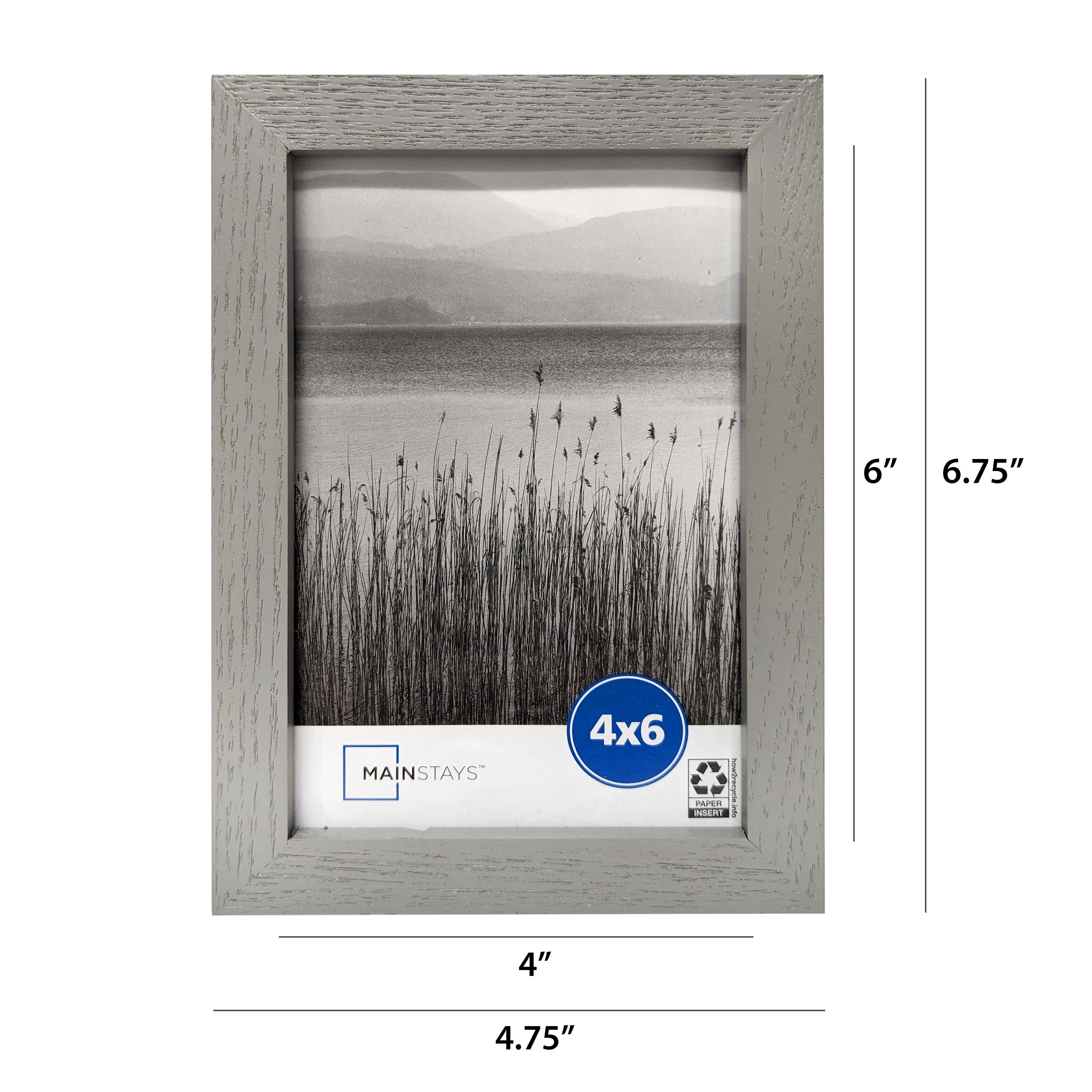 Mainstays 4x6 Linear Gallery Wall Picture Frame, Gray, Set of 6