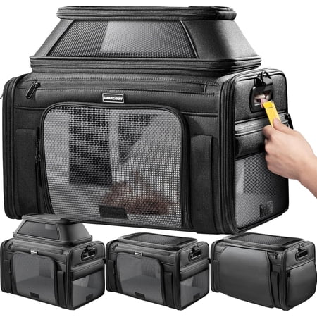 Top-Expandable Pet Carrier with Treat & Pet Window,18x13x9.5 Inch Southwest Frontier Airline Approved,Soft-Sided Dog Carrier for Small Dogs and Cats
