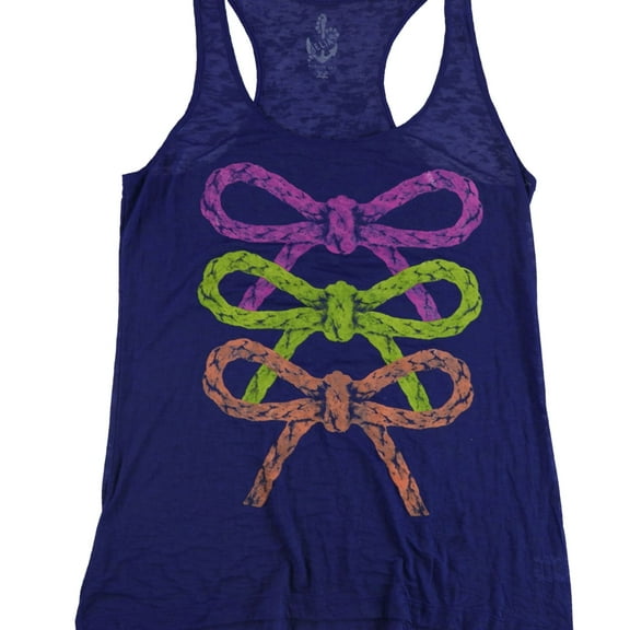 dELiA*s Womens Nautical Rope Bows Racerback Tank Top, Blue, Juniors, X-Large