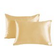 thumbnail image 1 of Nvzi 2 fundas de almohada de seda sintética Comienza la noche de tus sueños con esta funda de almohada cómoda y transpirable de 20,08 x 25,98 pulgadas (champán), 1 of 5