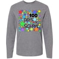 thumbnail image 3 of Inktastic 100 Days of School Colorful Stars Long Sleeve T-Shirt, 3 of 5