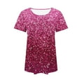 thumbnail image 2 of Pisexur Hauts pour Femmes, Blouses Habillées Décontractées pour Femmes, Hauts de Printemps pour Femmes, Haut Décontracté à Manches Courtes et Col Rond Ample Uni Multicolore, m, 2 of 3